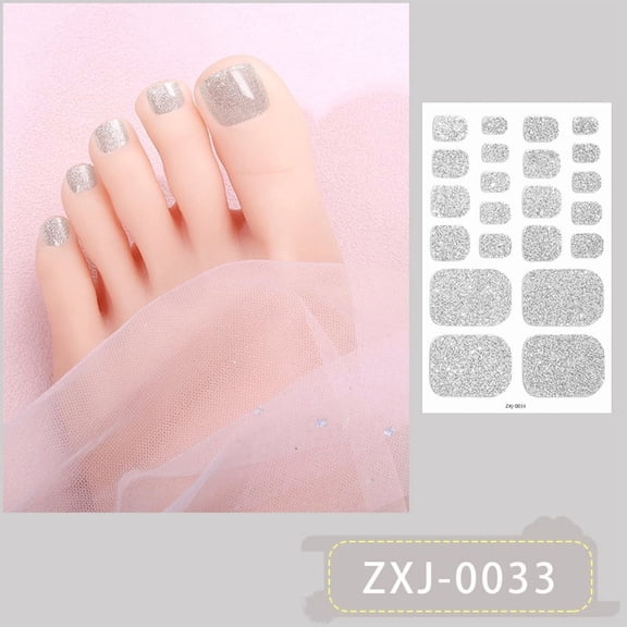 Glitter Red Toenail Wraps, Buy 2 Get 1 FREE, Self-Adhesive Nail Polish Strips for Toes, No-Chip Gel Nail Stickers, Long Lasting Pedicure Wraps for Women, Easy Apply & Remove, Salon-Quality Foot Nail
