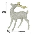 thumbnail image 1 of Glitter Reindeer Christmas Ornament Hanging Decoration with Photo Prop for Tree Home Holiday Party Decor(Silver), 1 of 3