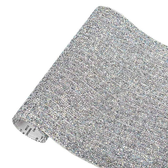 Glitter Resin Hotfix Rhinestone(Hot Melt Adhesive On The Back) Rhinestone Trimming Costume Accessories Clear AB 23.6x40x0.3cm