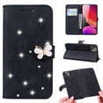 thumbnail image 1 of Glitter Retro Butterfly Embossed Case for iPhone 13 2021, Allytech Folio PU Leather with Soft TPU Bumper Shock Resistant Flip Stand Book Style Wallet Cover for iPhone 13 6.1", Black, 1 of 3