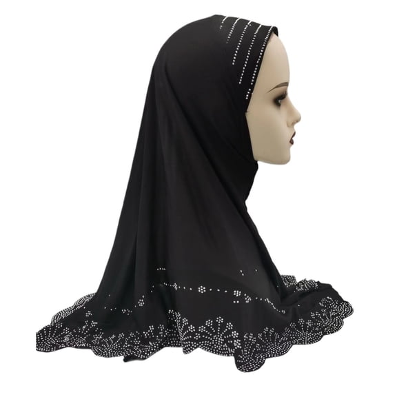 Glitter Rhinestone Headscarf Women Instant Hijab Turban Cap Headwrap Neck Cover Shawls