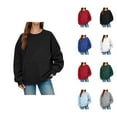 thumbnail image 1 of Glitter Rhinestone Sweatshirt for Women 2025 Long Sleeve Crewneck Plain Pullover Top, 1 of 1