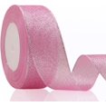 thumbnail image 1 of Glitter Ribbon, 25Yards Colorful Sparkly Metallic Fabric Ribbon for Gift Wrapping, Balloons, Crafts, Sewing, DIY Decor, Holiday, Wedding and Birthday Party Decoration., 1 of 5