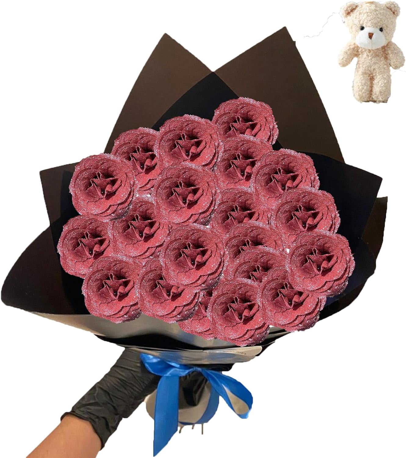 Glitter Rose Bouquet, Artificial Rose Flowers Bouquet, DIY Bouquet Shiny Fake Rose Bouquet, Glitter Flowers Bouquets, for Valentine's Day Gift, Anniversary, Engagement, Wedding (Blue, 12pcs) - Walmart.com Glitter Rose Bouquet, Artificial Rose Flowers Bouquet, DIY Bouquet Shiny Fake Rose Bouquet, Glitter Flowers Bouquets, for Valentine's Day Gift, Anniversary, Engagement, Wedding (Blue, 12pcs) - Walmart.com