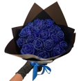 Glitter Rose Bouquet Blue Artificial Rose Flowers Bouquet Everlasting