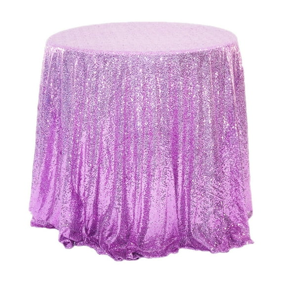 Glitter Round Tablecloth - 47" Sequined Wedding & Party Table Cover, Sparkle Nylon Fabric, 7 Elegant Colors, Perfect for Special Events