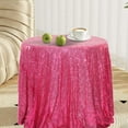 thumbnail image 1 of Glitter Round Tablecloth, TOUMENY Shiny Sequin Polyester Table Cloth, 47x47 Inch Sparkling Decorative Table Cover for Wedding Party Banquet, Hot Pink, 1 of 6