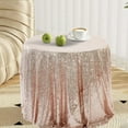 thumbnail image 1 of Glitter Round Tablecloth for Weddings & Parties - 47x47 Inches, Nylon Material, Shiny Decorative Effect, Multiple Color Options, Perfect for Banquet Tables & Event Decor Rose Gold, 1 of 5