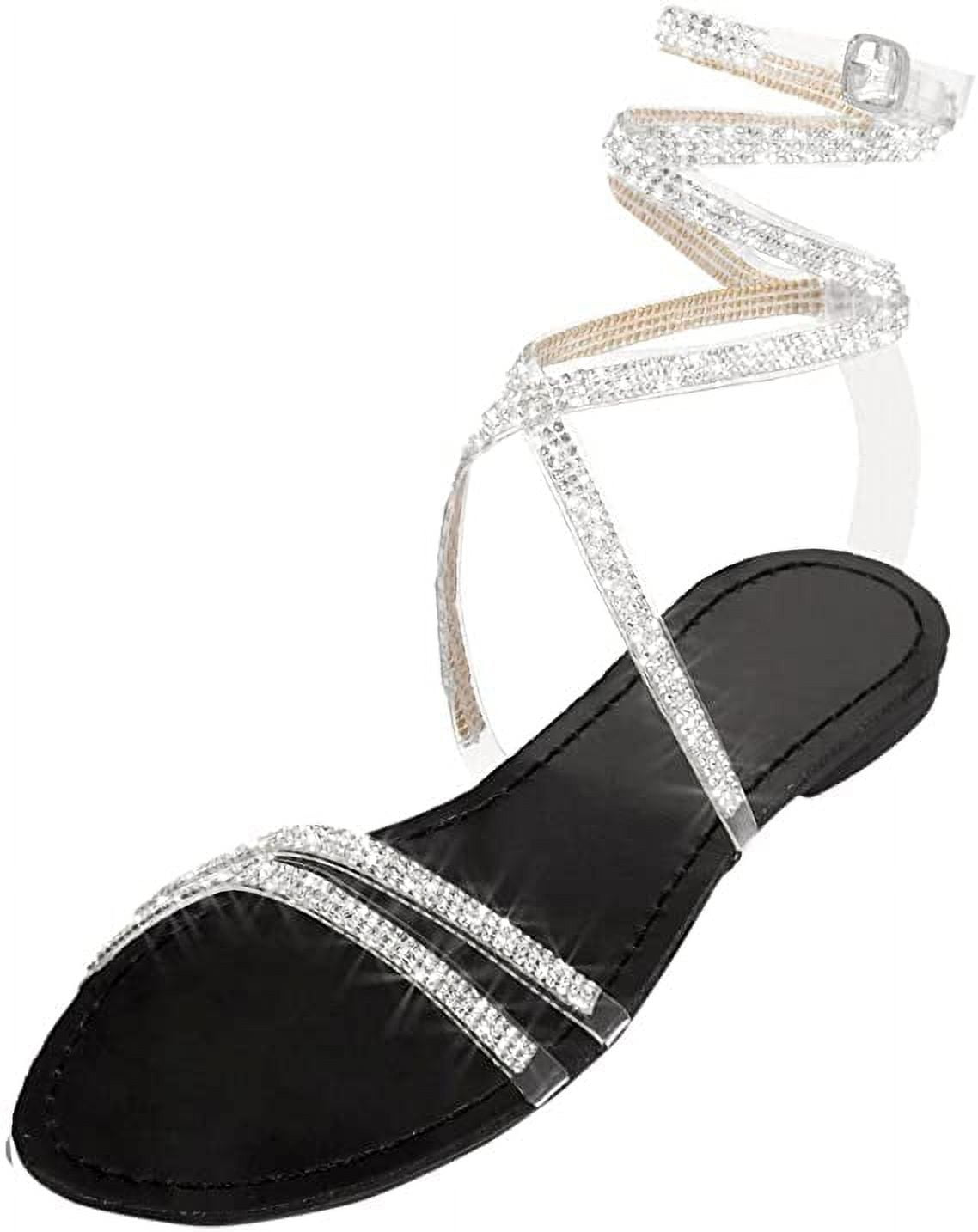Shiny flat shop sandals