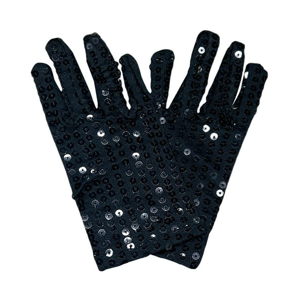 Glitter Sequin Gloves for Boys and Girls Silver Glitter Dance Gloves for Skating and Cosplay