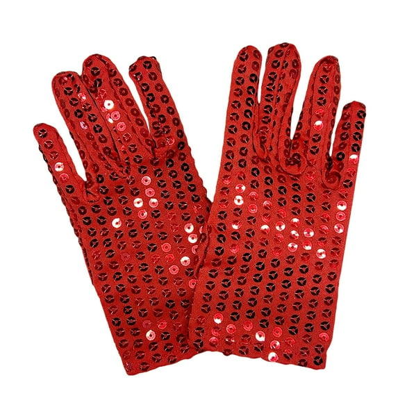 Glitter Sequin Gloves for Boys and Girls Silver Glitter Dance Gloves for Skating and Cosplay