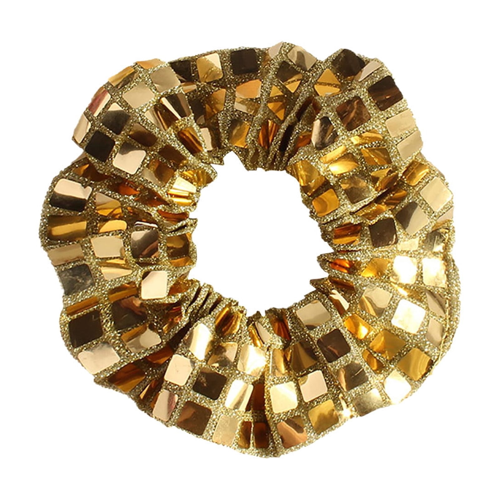 Glitter Sequin Hair Scrunchies for Women Metallic Silver  display picture 1
