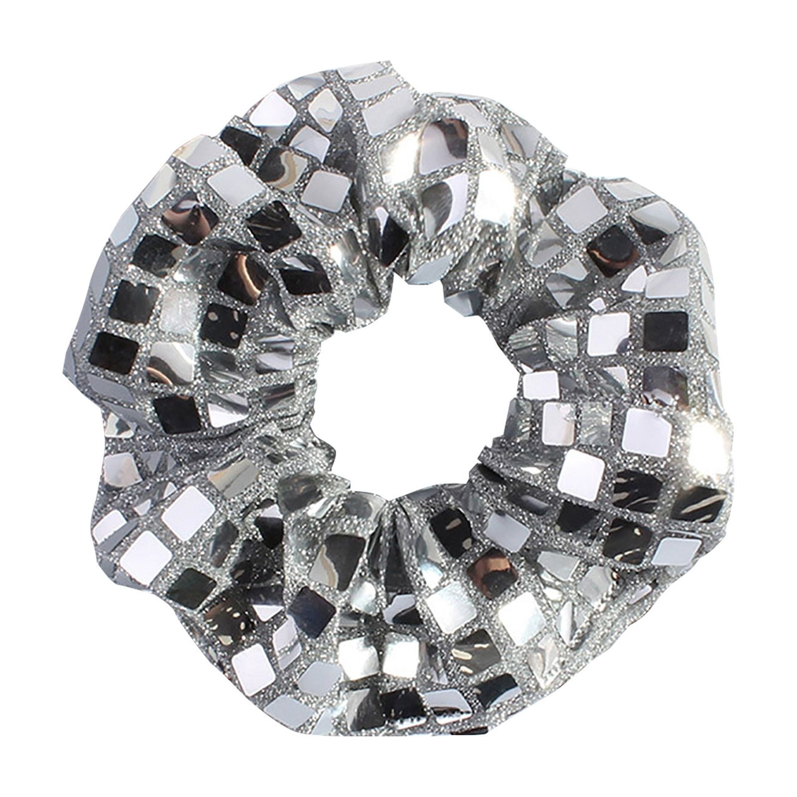 Disco Sequin Hair Scrunchies 6 Pcs Metallic Bowknot Elastic Ponytail Holders 6Pcs Neon Light Up Bow Scrunchies for Girls, Cute Led Hair  main image 3
