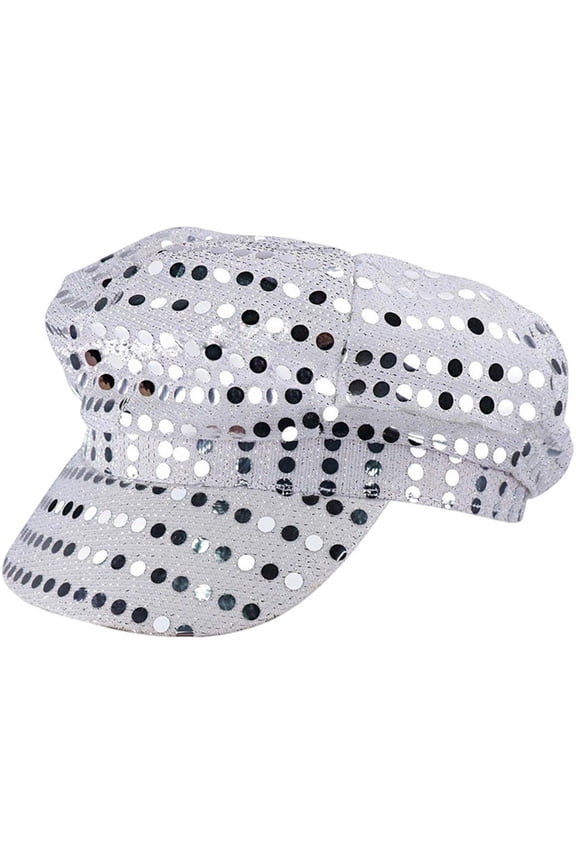 Glitter Sequin Hat 70s Disco Adult Hat Bling Hats Retro Caps Newsboy Cap Beret Birthday Party Accessory