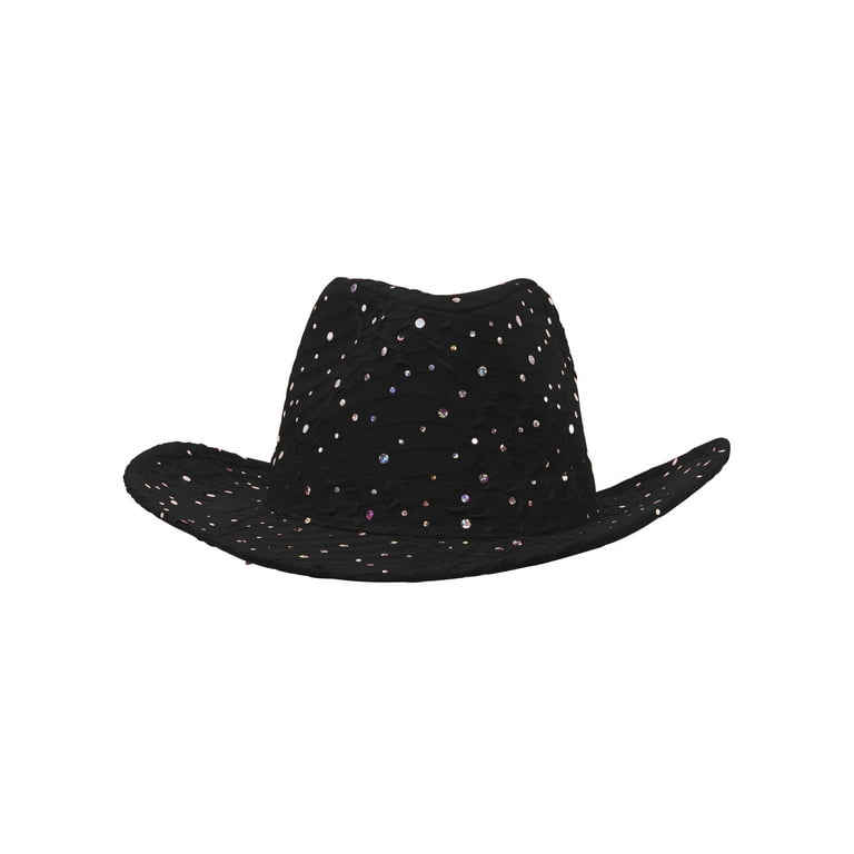 White Glitter Cowboy Hat with rhinestone trim White Glitter Cowboy Hat with rhinestone trim