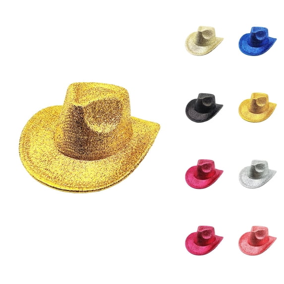 Glitter Sequin Western Cowboy Hats for Men Women Sparkly Cowgirl Hat for Music Festival Party Stage Performance