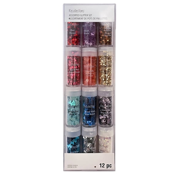 Glitter Shapes Pack by Recollections - Assorted Glitter Set for Resin - Card Making - Decorations - Home DecorProject and Arts & Crafts - 1 Pack