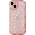 thumbnail image 1 of Glitter Shell Pattern Bling Sparkling Curly Wave Frame Clear Soft Compatible with iPhone Case (Pink,iPhone Xs Max), 1 of 9