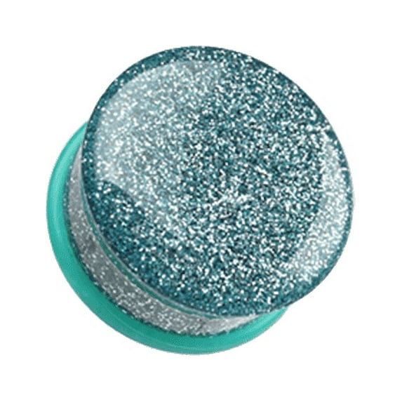 Glitter Shimmer Single Flared Ear Gauge Plug Earrings