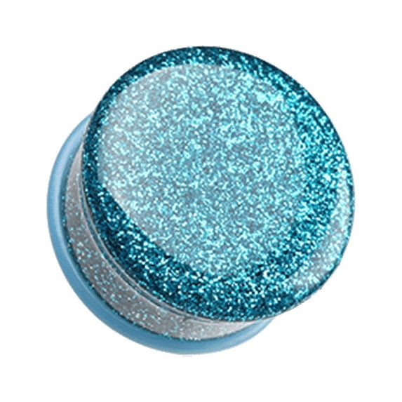 Glitter Shimmer Single Flared Ear Gauge Plug Earrings