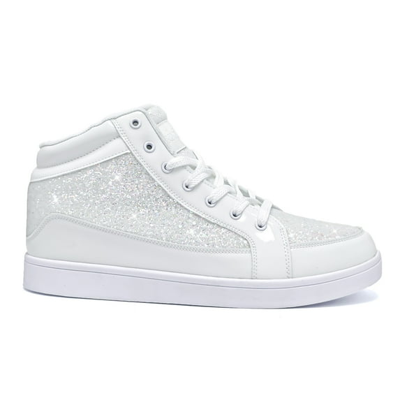 Glitter Shoes for Men Women Fashion High Top Casual Sequin Sparkly Bling Shiny Sneakers Gold