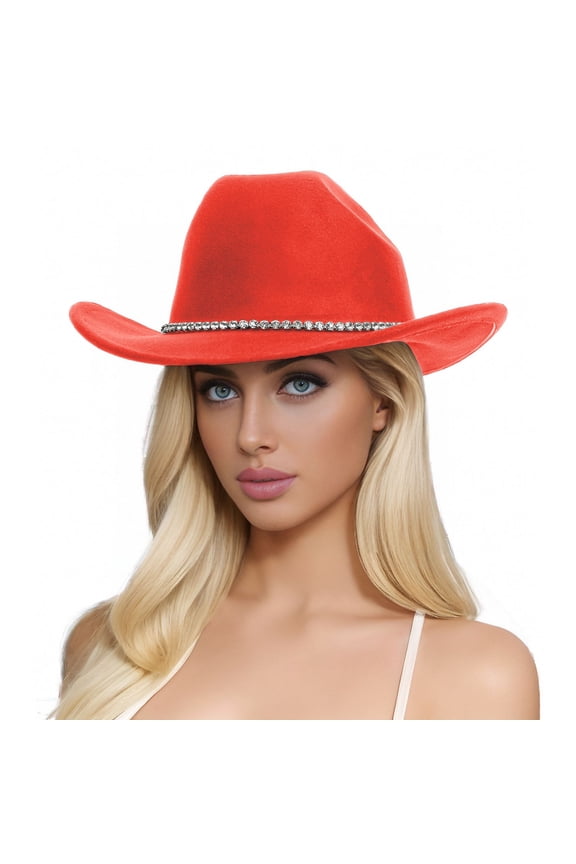 Glitter Silver Black Cowboy Hats For Women Western Sparkly Rhinestone Hat For Ladies