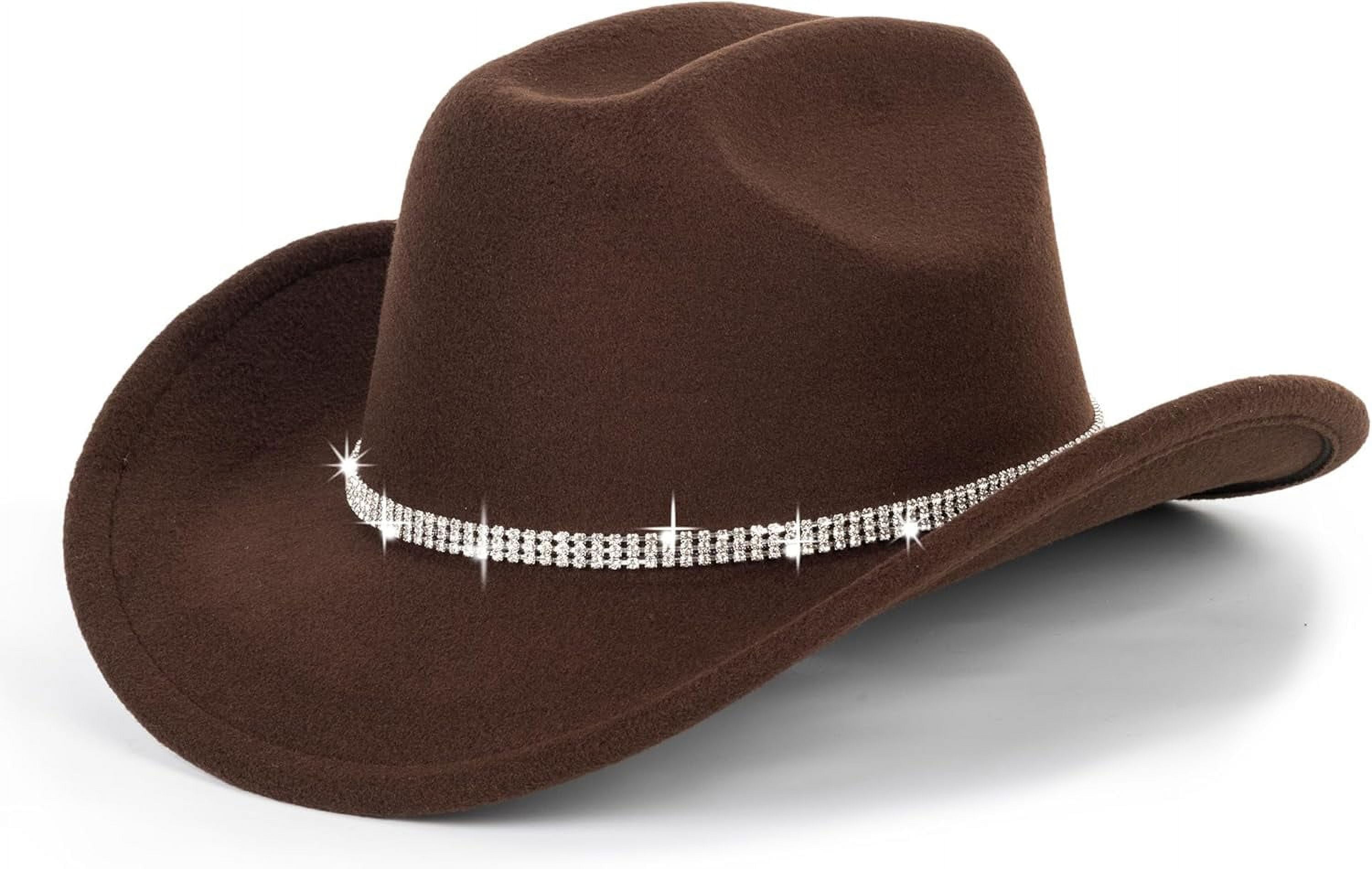 Glitter Silver Black Cowboy Hats for Women - Western Sparkly 