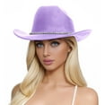 thumbnail image 1 of Glitter Silver Cowboy Hats for Women Western Sparkly Rhinestone Cowgirl Hat (PP1 One Size), 1 of 4