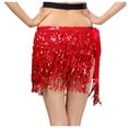 thumbnail image 1 of Glitter Skirt for Women Sequin Fringe Nightclub Skirt Stage Performance Fashion Skirt Solid Color Red One Size, 1 of 3