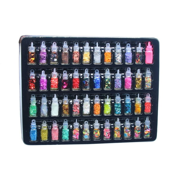 Glitter Slime Kit for Kids, 48Pcs DIY Sparkle Sensory Toys Set with Sequins Filler, Creative Arts and Crafts Mud Play, Birthday Party Favors Goodie Bags Fillers