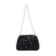 thumbnail image 1 of Glitter Small Crossbody Bag Detachable Adjustable Chain Strap Zipper Purse for Daily Party Travel Outfit Match, 1 of 6