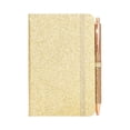 thumbnail image 1 of Glitter Small Notebook with Matching Pen, Pocket Size Journal with Elastic Cute Lined Notepad Set for Office Work, Travel & Daily Writing(Beige), 1 of 6