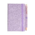 thumbnail image 1 of Glitter Small Notebook with Matching Pen, Pocket Size Journal with Elastic Cute Lined Notepad Set for Office Work, Travel & Daily Writing(Purple), 1 of 6