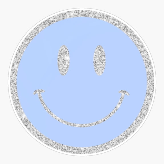 Glitter Smiley Face Emoji Vinyl Decal Sticker