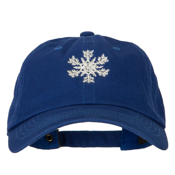 Glitter Snow Flake Embroidered Unstructured Washed Cap - Royal OSFM