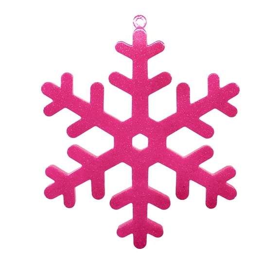 Glitter Snowflake Ornament, Bubblegum Pink, 7-inch