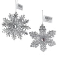 thumbnail image 1 of Glitter Snowflake Ornaments, Silver, 4-3/4-Inch, 2-Piece, 1 of 1