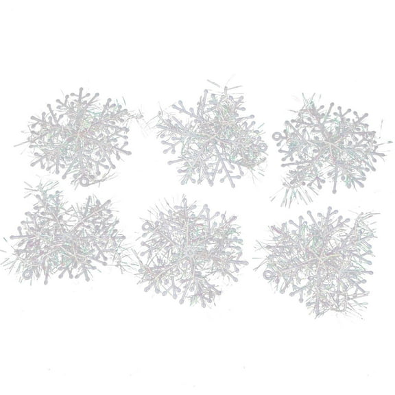 Glitter Snowflake Ornaments for Christmas Tree Decorations, Large Size Winter Wonderland Xmas Tree Hanging Decor Accessories