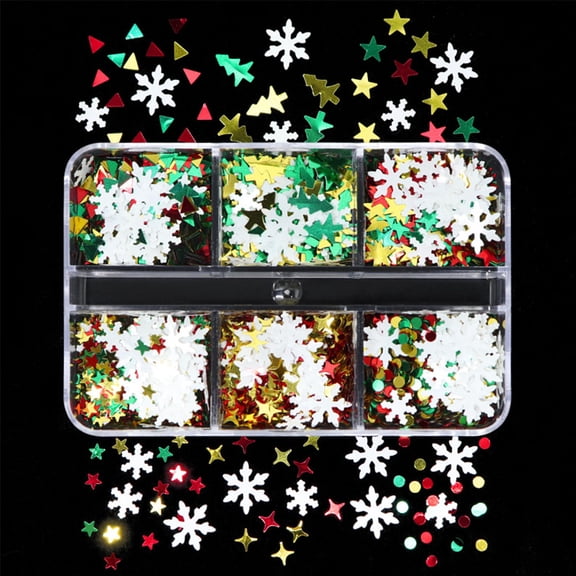 Glitter Snowflake Sequins Holiday Art Decoration Glitter Set Shining Sparkly Accessories