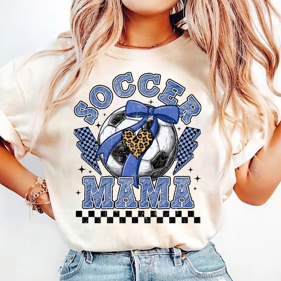 Glitter Soccer T-Shirt, Game Day Soccer Shirt, Retro Checkered Soccer Tee, Soccer Mama Shirt, Soccer Mom Tee, Leopard Soccer Coquette Shirt