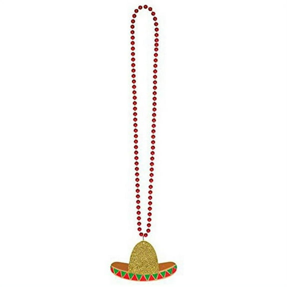 Glitter Sombrero Adult 36 Inch Cinco De Mayo Plastic Necklace