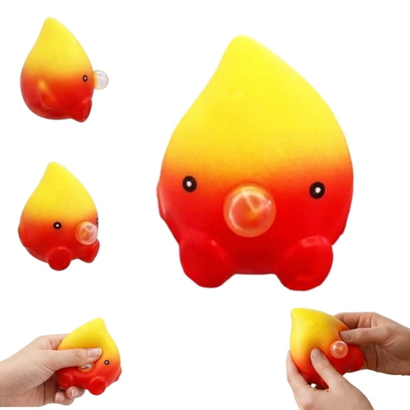 Glitter Spark Flame Squishies, Fidget Toys Adults & Teens, Easter Basket Stuffers, Spark Flame HTF Sparkling Stress Relief Collectible, Sensory Stress Squeeze Toys,1PC