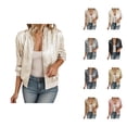 thumbnail image 1 of Glitter Sparkle Casual Jacket for Women Long Sleeve Slim Fit Zip Up Patchwork Lightweight Jackets Clubwear Outerwear, 1 of 6