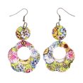 thumbnail image 1 of Glitter Sparkle Flower Dangle-Earrings Colorful & Clear Colored #LQE2384, 1 of 2