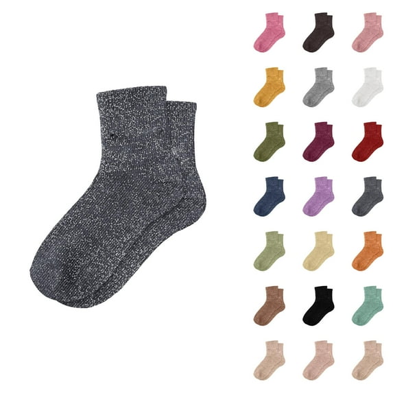 Glitter Sparkle Slouch Socks for Women 2025 Comfortable Stretch Cute Trendy Casual Mid Calf Socks