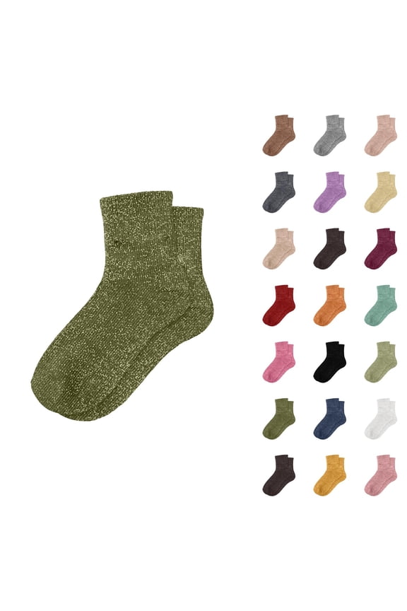 Glitter Sparkle Slouch Socks for Women 2026 Casual Fashion Comfortable Stretch Cute Mid Calf Socks