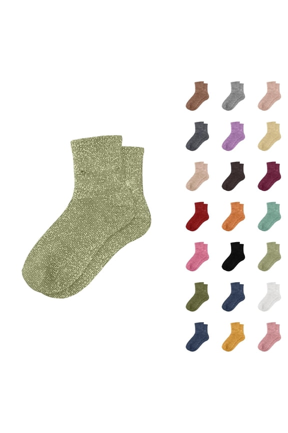 Glitter Sparkle Slouch Socks for Women 2026 Casual Fashion Comfortable Stretch Cute Mid Calf Socks