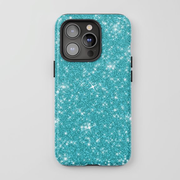 Glitter Sparkle for All iPhone Series Tough Phone Case Aqua