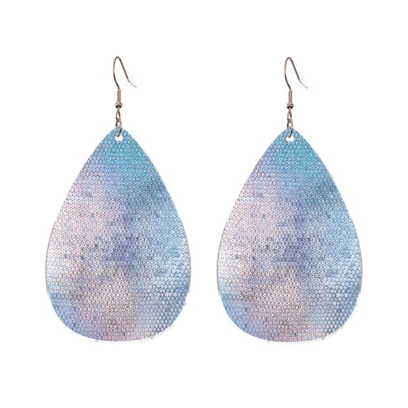 Glitter Sparkles Shimmer Printing Acrylic Dangle Teardrop Earrings For Women Lady