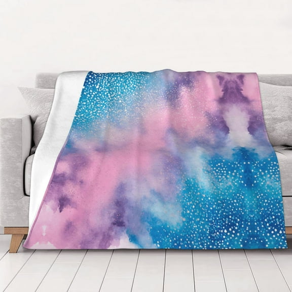 Glitter Sparkles Shimmer Printing Throws Blanket Fleece Soft Cozy Warm Plush for Travel Chair Bedroom Living Room Sofa 60"x50"